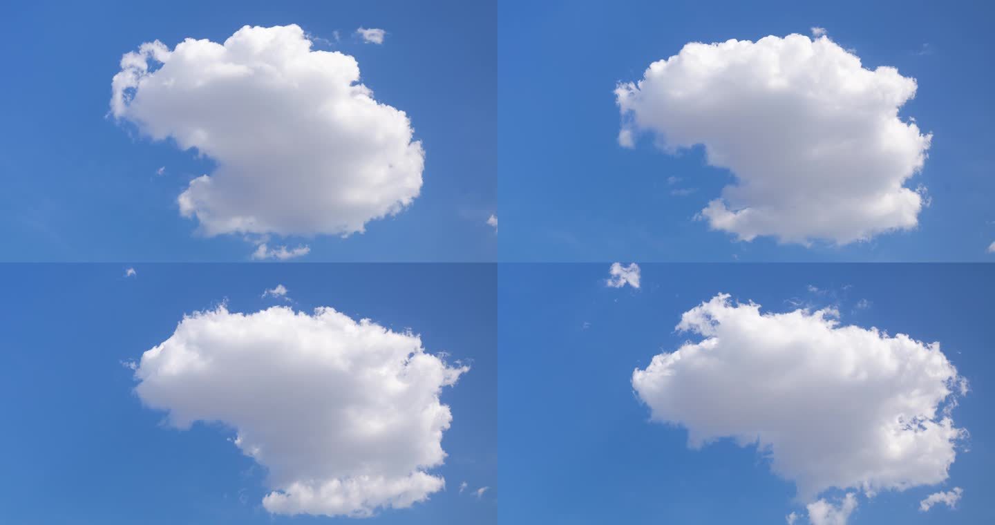4K原创蓝天一朵白云延时动态云