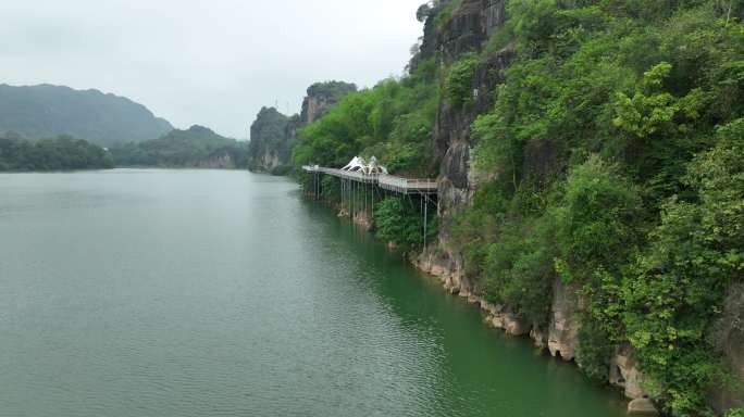 航拍崇左雨花石景区