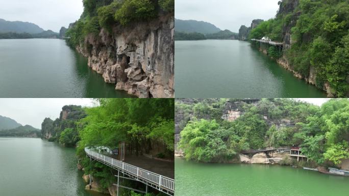 航拍崇左雨花石景区