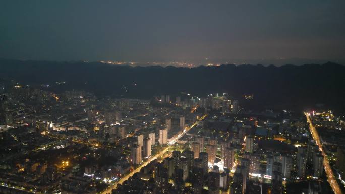 璧山夜景全景航拍