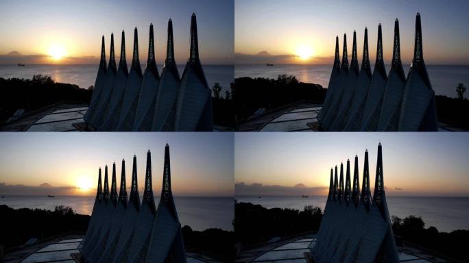 【4K航拍】日出时分逆光前毛里求斯伊甸园