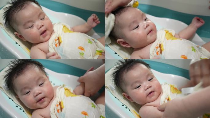 【4k原创】婴儿洗澡互动镜头