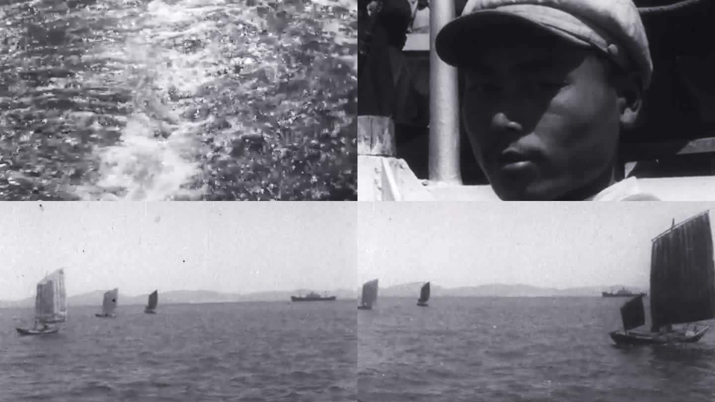 50年代长江轮渡船渔船帆船