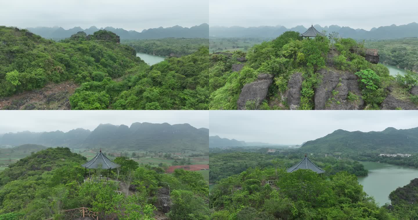 航拍崇左雨花石景区