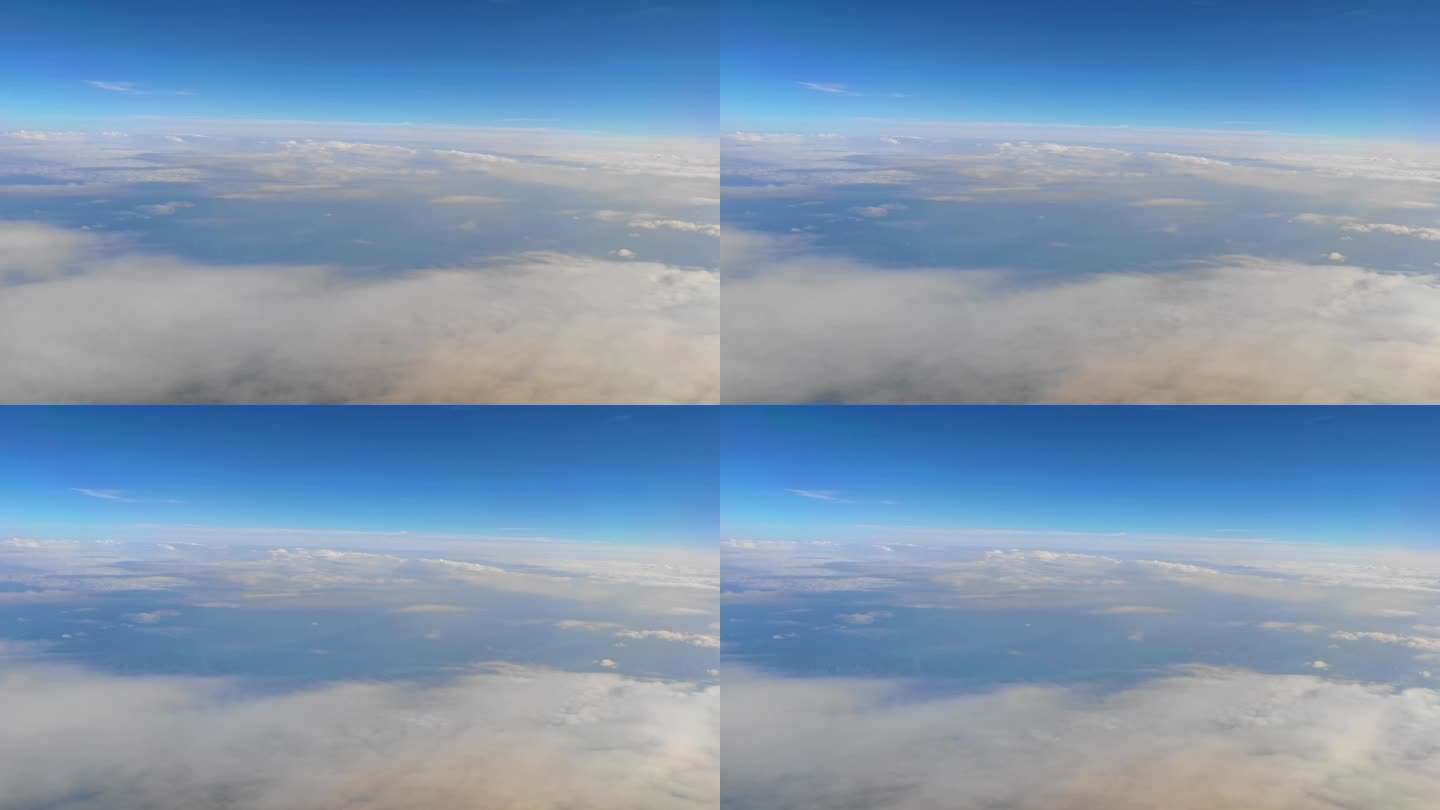 湖北宜昌飞机窗外漂浮的云景