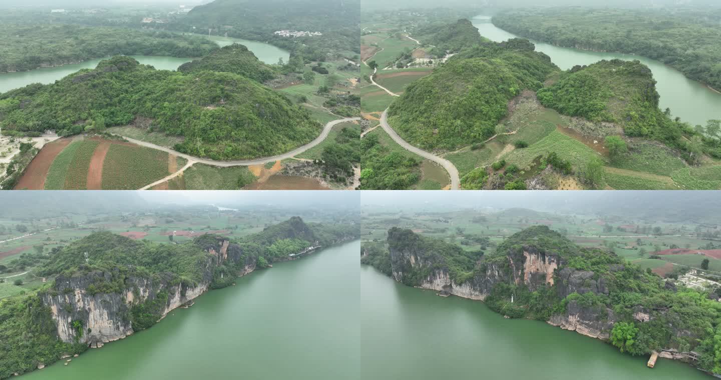 航拍崇左雨花石景区