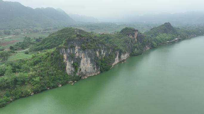 航拍崇左雨花石景区