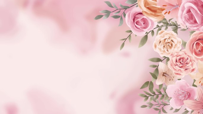 唯美手绘水彩玫瑰花朵背景