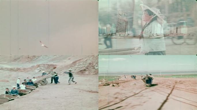 60年代的农村修建水库影像