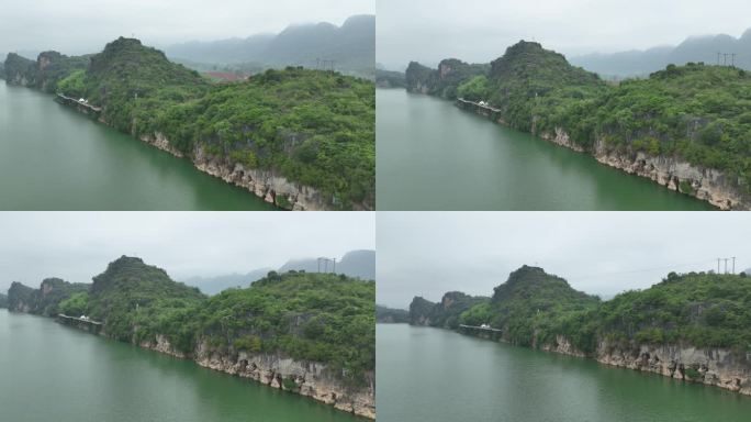 航拍崇左雨花石景区