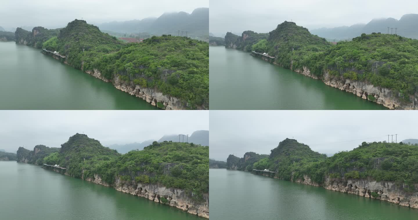 航拍崇左雨花石景区