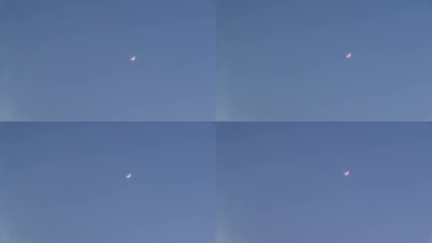 月亮傍边一个星星 月牙 月亮和金星