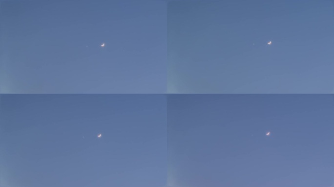 月亮傍边一个星星 月牙 月亮和金星