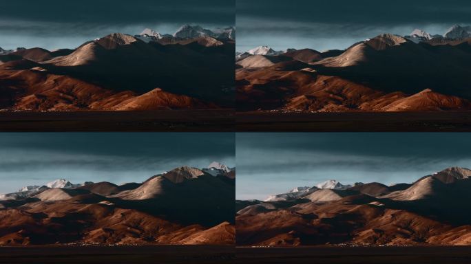 西藏旅游风光喜马拉雅山脉雪峰日出日落