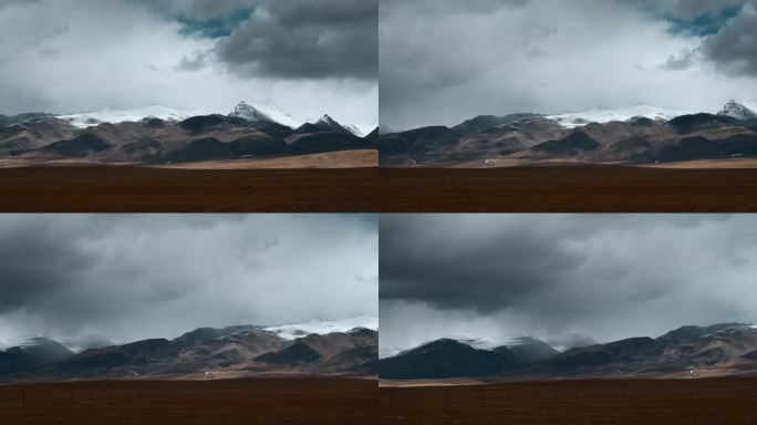 西藏旅游风光云雾笼罩冈底斯山近景