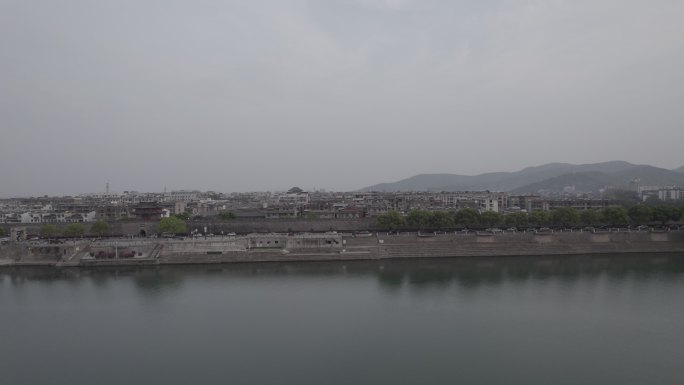 汉江角度俯瞰襄阳小北门城墙