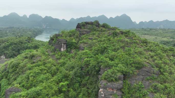 航拍崇左雨花石景区