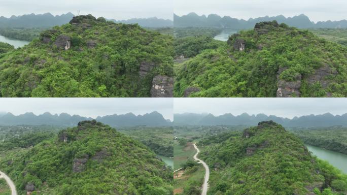 航拍崇左雨花石景区