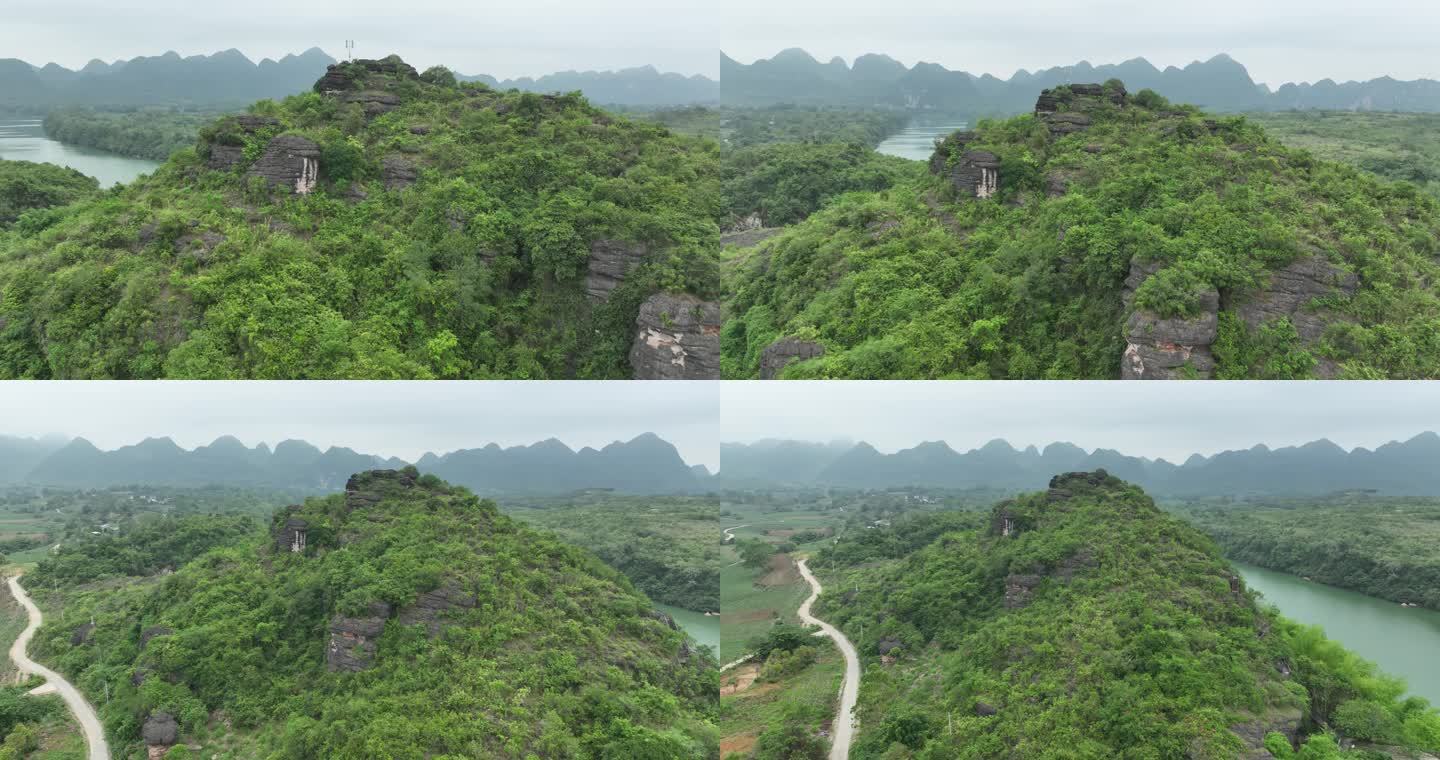 航拍崇左雨花石景区