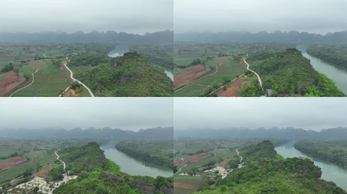 航拍崇左雨花石景区