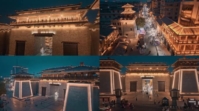 4K许昌曹魏古城夜景航拍合集