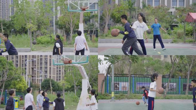 公园小朋友打篮球