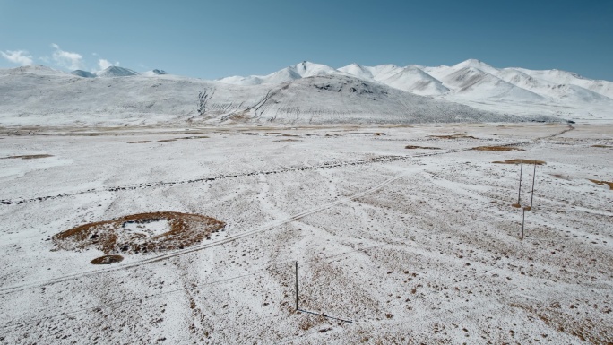 西藏旅游风光银白世界雪域冈底斯山脉