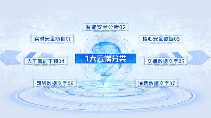 7大白色科技感分类展示介绍连线分布A模板