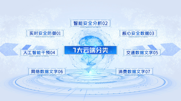 7大白色科技感分类展示介绍连线分布A模板