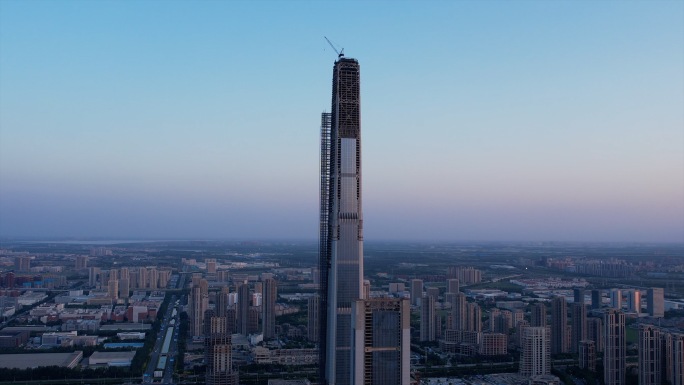 天津地标建筑高银117大楼烂尾楼航拍4K