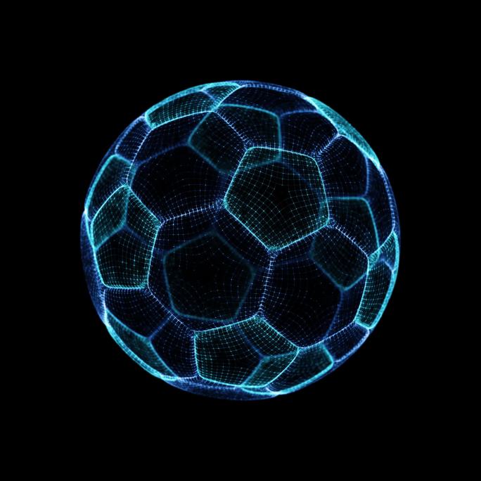 全息3D投影足球 循环 带透明通道