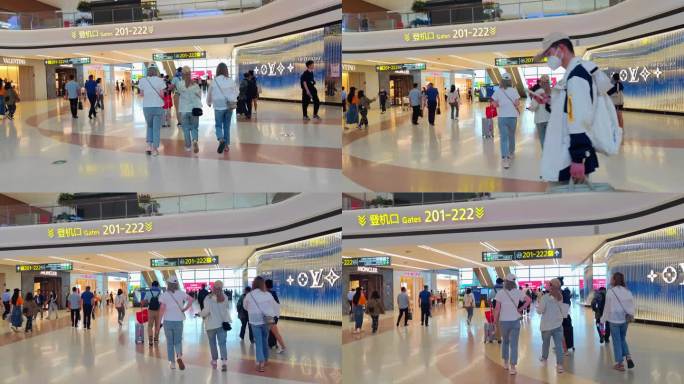 四川成都天府国际机场航站楼出发的旅客