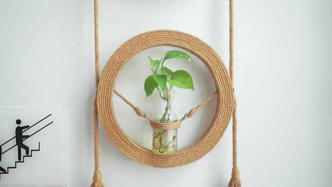 绿植装饰麻绳