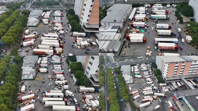 生鲜物流园水果蔬菜批发市场大货车