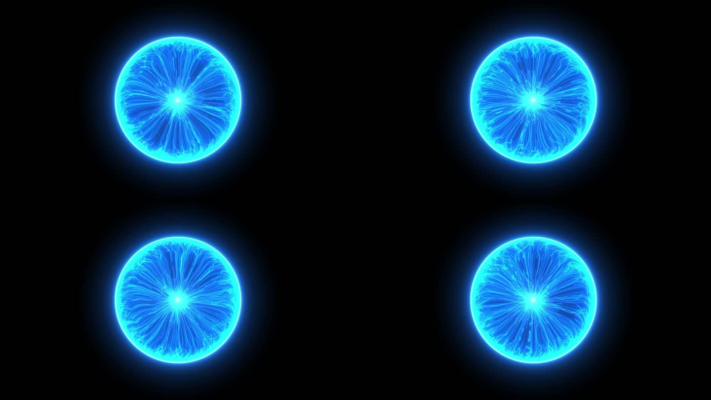 蓝色水晶粒子球无缝循环
