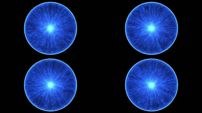 4K蓝色水晶粒子球大无缝循环无缝循环AB