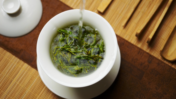 禅意茶道传统文化绿茶白茶泡茶