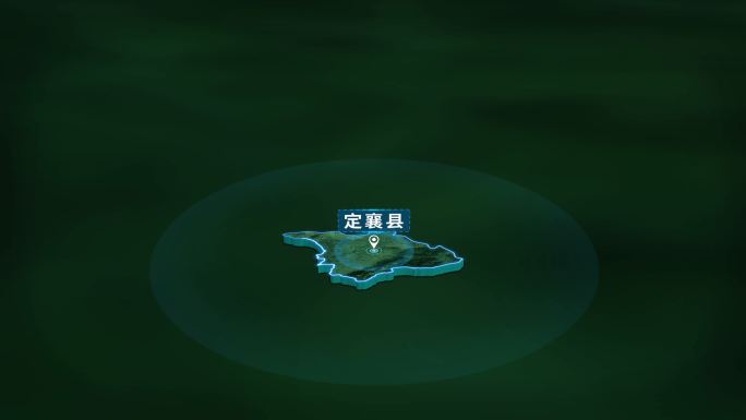 4K大气忻州市定襄县地图面积人口信息展示