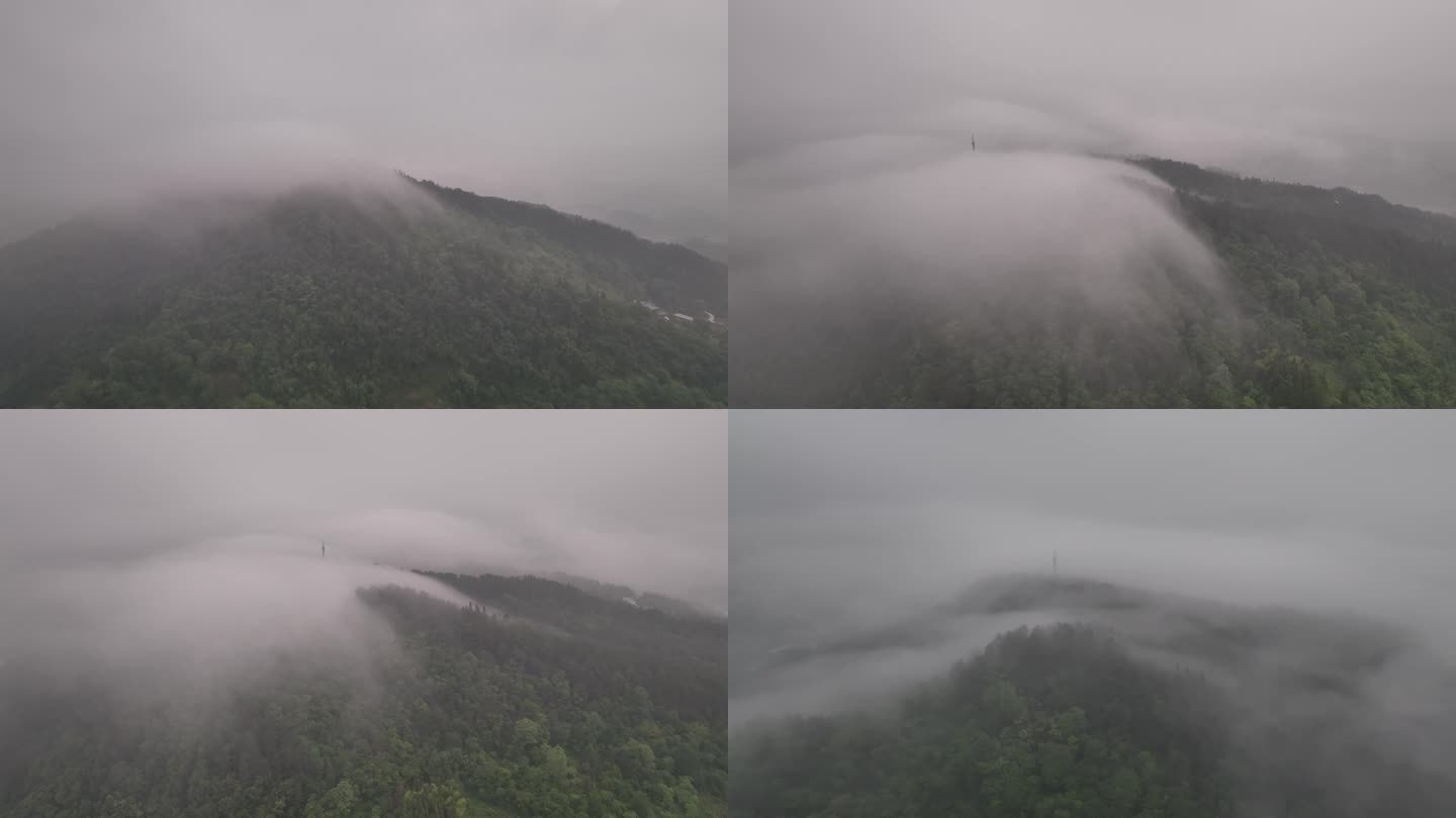 恩施建始县云雾围绕的大山4K航拍