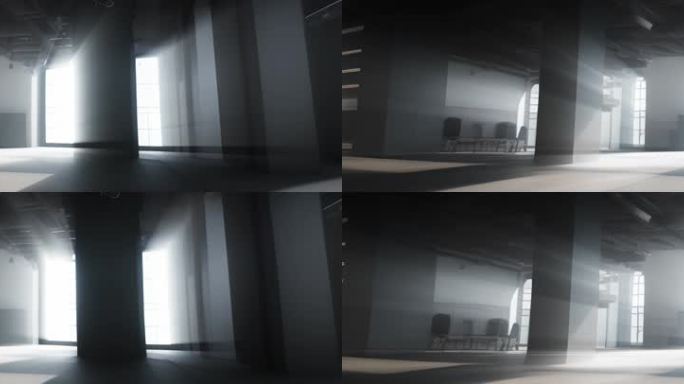 黑暗建筑光影变化变幻动画素材宽屏超宽屏