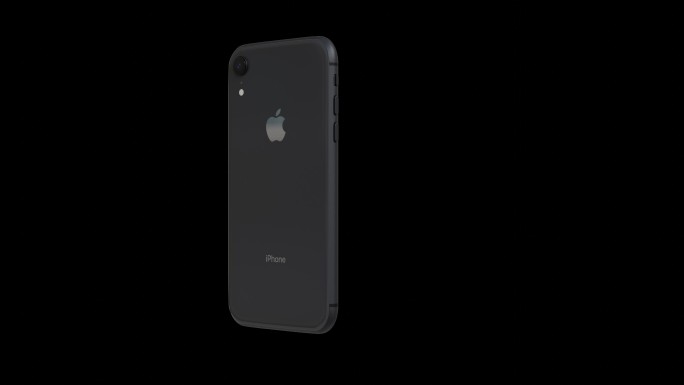 苹果iPhone XR黑色手机透明背景