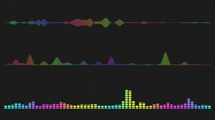 多款彩色音频波形AE模板