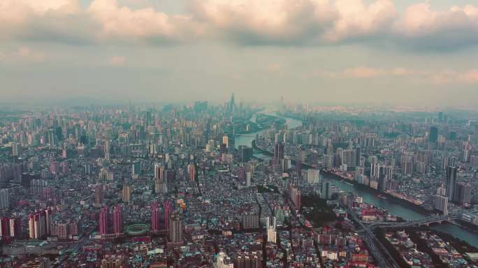 广州航拍大景 珠江两岸 城市大景