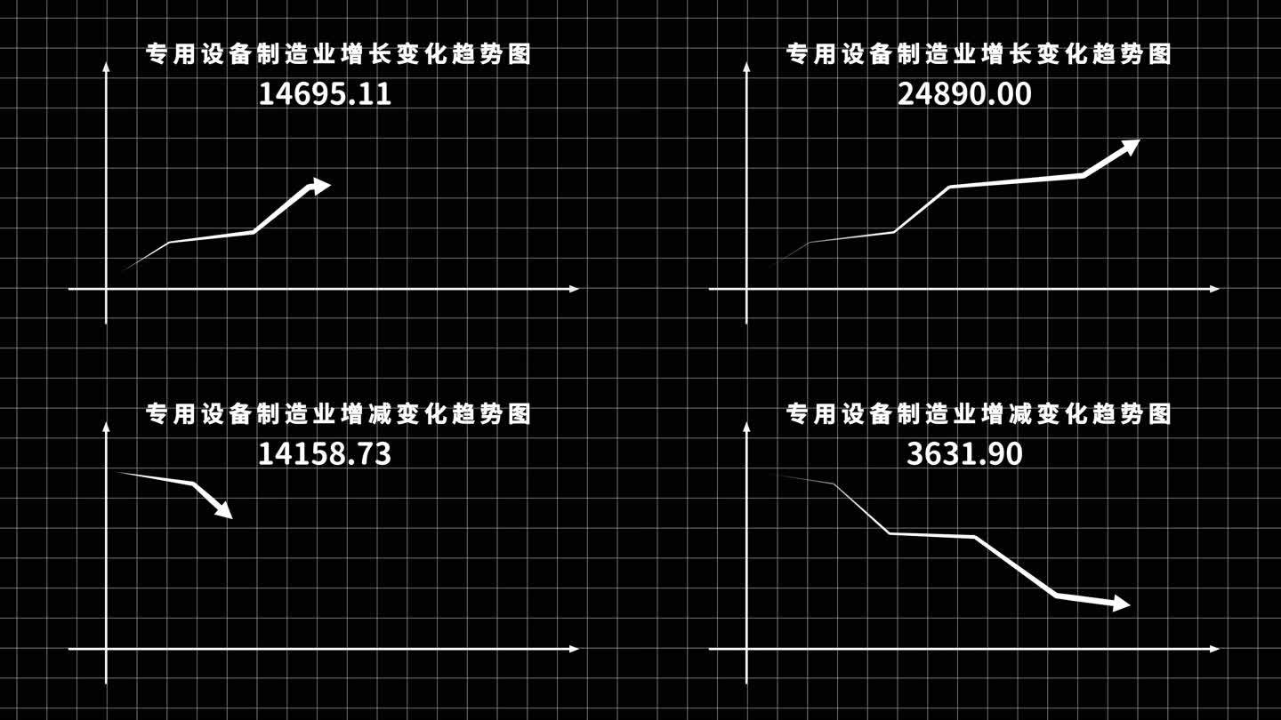 数据箭头上升下降趋势图模板箭头生长动画