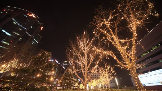 城市霓虹璀璨-夜景延时