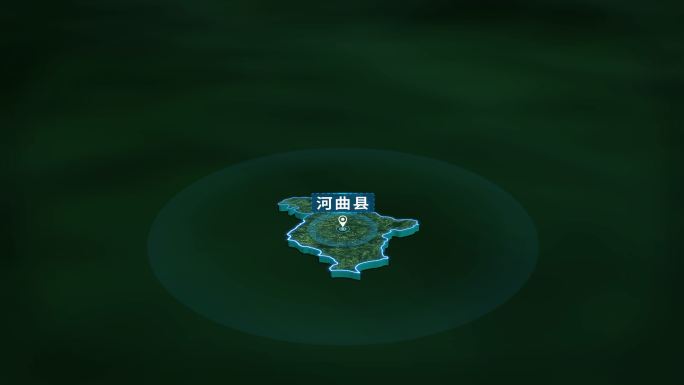 4K大气忻州市河曲县地图面积人口信息展示