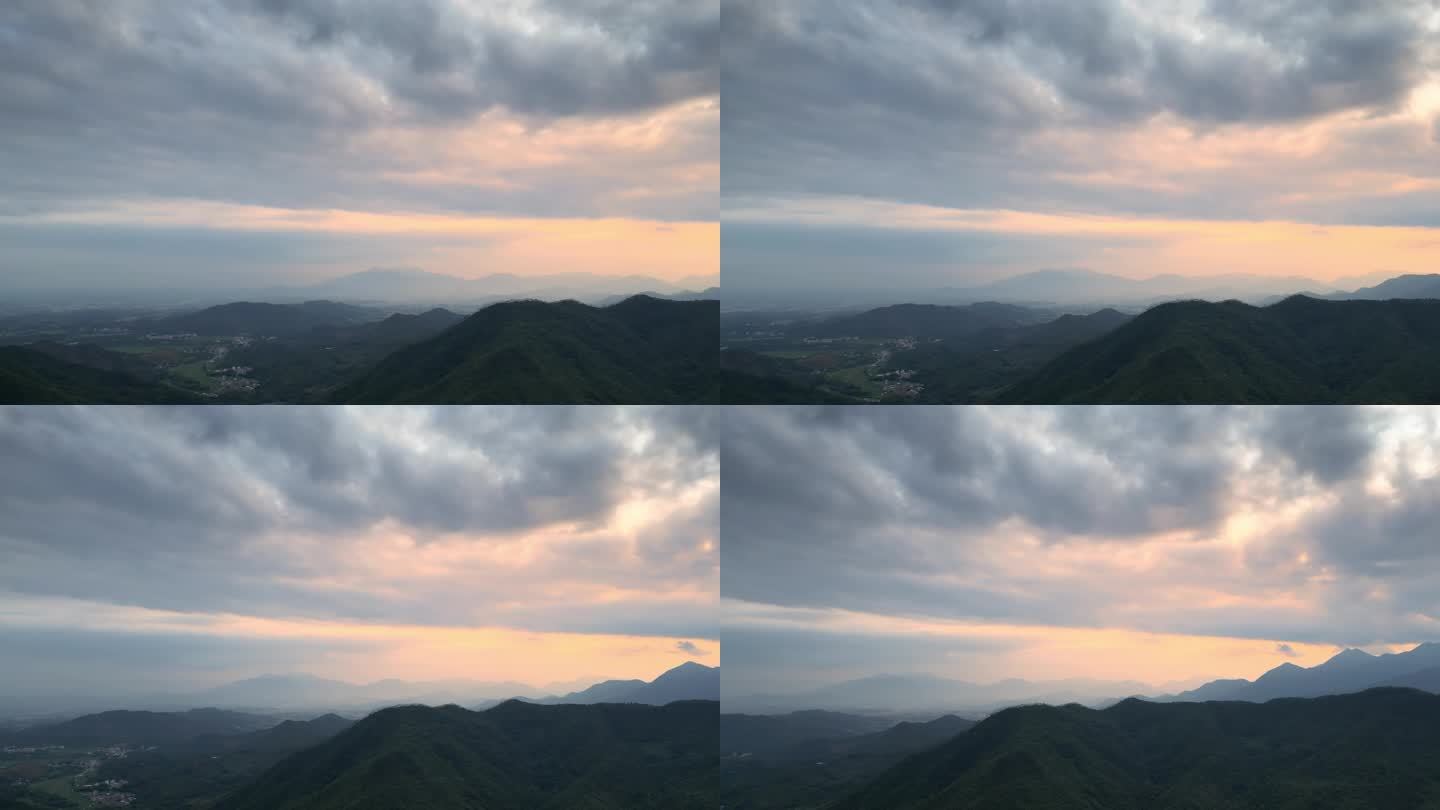 山顶看日落旋转镜头