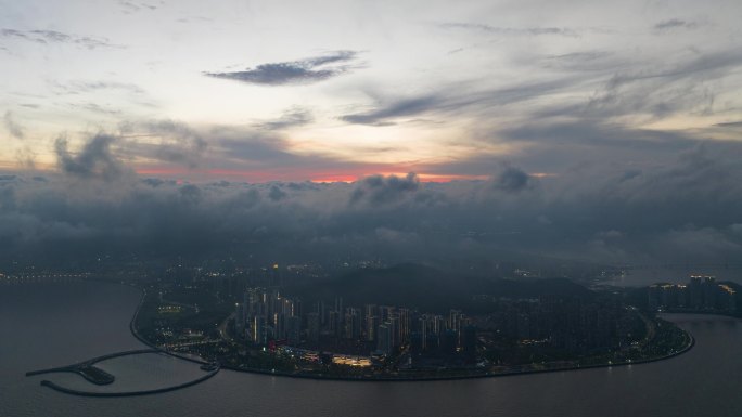 珠海高新区唐家半岛火烧云大范围延时