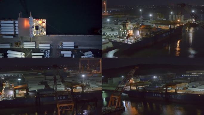 烟台货运港口夜景