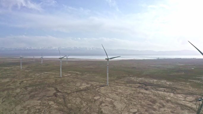 4k航拍青海海西风力发电